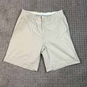 Vintage Polo Ralph Lauren Mens Tan Khaki Cotton Chino Shorts Size 33 Flat Front